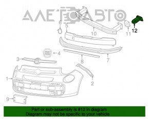 Grila amplificatorului de bara fata dreapta Fiat 500L 14-17