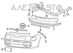 Grila amplificatorului de bara fata dreapta Fiat 500L 14-17