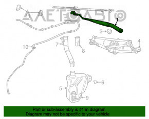 Frâu de ștergător dreapta Fiat 500L 14-