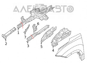 Amplificator subwoofer față stânga Fiat 500L 14-