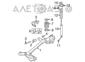 Arc spate dreapta Fiat 500L 14- rigiditate 2 roz. 2 galben