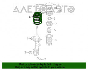 Arcul de suspensie frontal stânga Fiat 500L 14- rigiditate 2 dor. 2 roz