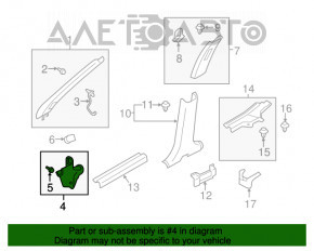 Capacul amortizorului frontal stânga jos Mitsubishi Outlander 14-21 negru, uzat.