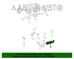 Airbag-ul de genunchi pentru șofer, stânga, pentru Toyota Prius 30, gri, 10-15.