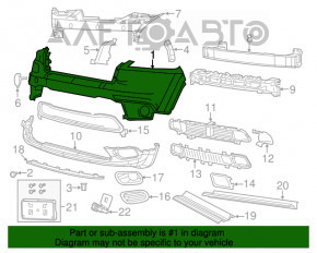 Bara față goală superioară Jeep Cherokee KL 14-18 cu senzori de parcare, fără capac de cârlig de remorcare.