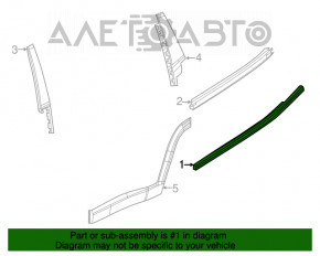 Garnitură ușă-sticlă spate centrală stânga Jeep Compass 17-