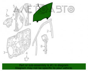 Стекло двери передней левой Jeep Compass 17-