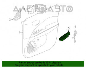 Controlul geamului electric și a oglinzilor, stânga față, Jeep Compass 17- cu capac