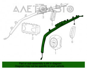 Perna de siguranță airbag, cortina laterală stânga Jeep Compass 17-