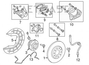 Placă de frână spate dreapta Jeep Compass 17- 280/12mm