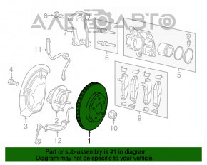 Placă de frână față stânga Jeep Compass 17- 305/28mm