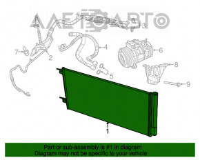 Радиатор кондиционера конденсер Jeep Compass 17- 2.4 примят