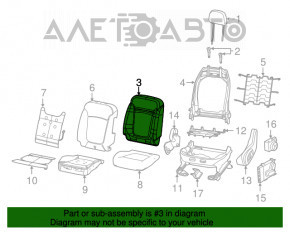 Водительское сидение Jeep Compass 17- без airbag, тряпка сер