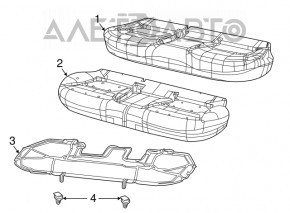 Задний ряд сидений 2 ряд Jeep Compass 17- тряпка сер