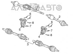 Ax cu semiasă față stânga Jeep Compass 17- awd manuală