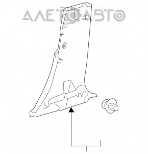 Capacul stâlpului central, partea de jos, stânga, Toyota Prius 50 16-