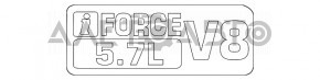 Emblema-inscripție "V8 5.7 iForce" pe ușa portbagajului Toyota Sequoia 08-16