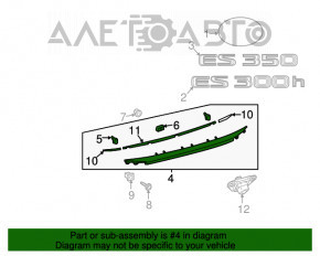 Moldura capacului portbagajului Lexus ES300h ES350 13-18