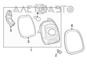 Lampa dreapta Mini Cooper F56 3d 14-18, halogen, cu fisura.