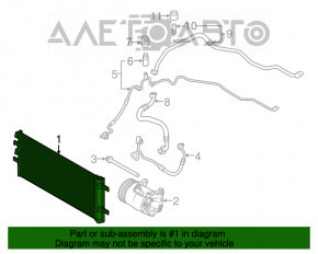 Radiatorul condensatorului de aer condiționat Mini Cooper F56 3d 14- este fixat