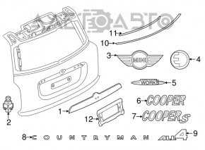 Камера заднего вида Mini Cooper F56 3d 14-19 дорест