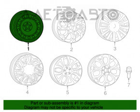 Roata de rezerva pentru Fiat 500L 14- R16