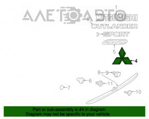 Emblema portbagajului Mitsubishi Outlander Sport ASX 10 - nouă originală OEM