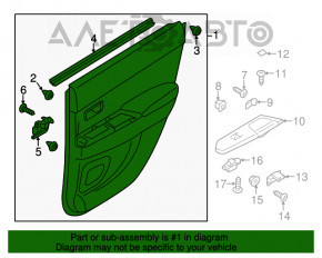 Capacul usii cardului din spate stanga Mitsubishi Outlander Sport ASX 13-17 negru textil