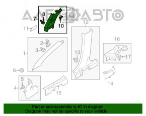 Capacul stâlpului central, curea superioară stânga Mitsubishi Outlander Sport ASX 10-