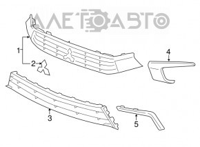 Moldura cromată a barei de protecție față stânga sus Mitsubishi Outlander Sport ASX 16-19, nouă, originală OEM