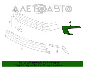 Moldura cromată a barei de protecție față dreapta superioară Mitsubishi Outlander Sport ASX 16-19