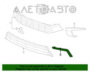 Moldura bara fata cromata stanga jos Mitsubishi Outlander Sport ASX 16-19 restilizat