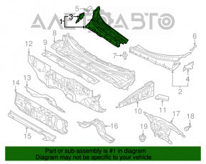 Grila stergatoarelor din plastic dreapta Mitsubishi Outlander Sport ASX 10-