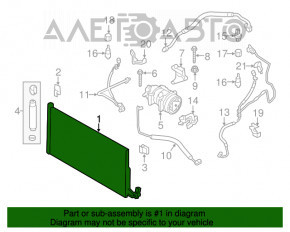 Radiatorul condensatorului de aer condiționat Mini Cooper Countryman R60 10-16