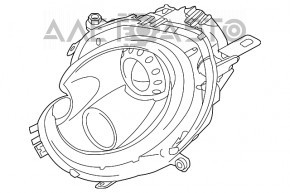 Фара передняя левая Mini Cooper Countryman R60 10-16 голая галоген, желтый поворотник, скол, под полировку