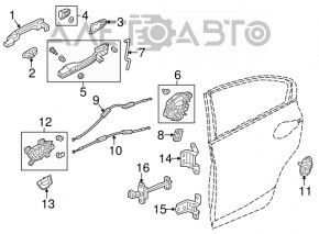Buclea ușii din spate stânga jos pentru Acura ILX 13-