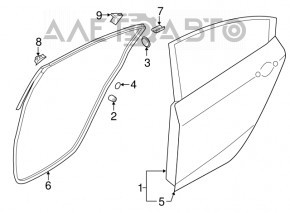 Дверь голая задняя левая Kia Forte 4d 14-18