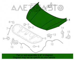 Capota goală Kia Forte 4d 14-16, din oțel, nouă, neoriginală.