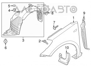 Aripa fata stanga Kia Forte 4d 14-18 nou original OEM