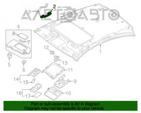 Manerul plafonului din spate stânga Infiniti Q50 14- gri