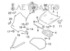 Bucla capotei dreapta Infiniti Q50 14-