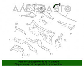 Garnitura grilei stergatoarelor stânga Infiniti Q50 14-