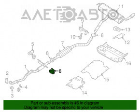 Suportul de evacuare frontal stânga pentru Jeep Cherokee KL 14-23 2.4, 3.2