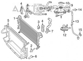 Grila radiatorului de racire a Jeep Renegade 15-18, pentru motorul 1.4, nou, neoriginal, se montează prost