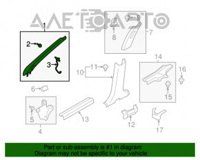 Capacul superioare al amortizorului din față stânga Mitsubishi Outlander 16-21, material textil bej.