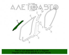 Capacul stâlpului frontal drept Nissan Murano z50 03-08 bej, sub difuzor, pentru curățare chimică