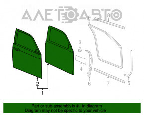 Дверь голая передняя правая Chrysler 300 11-
