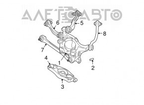 Maneta superioară spate stânga Chrysler 300 11- aluminiu