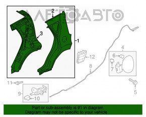 Четверть крыло задняя левая Kia Soul 14-19
