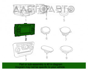 Monitorul, afișajul Chrysler 300 11-14 pre-restilizare, fără navigație.